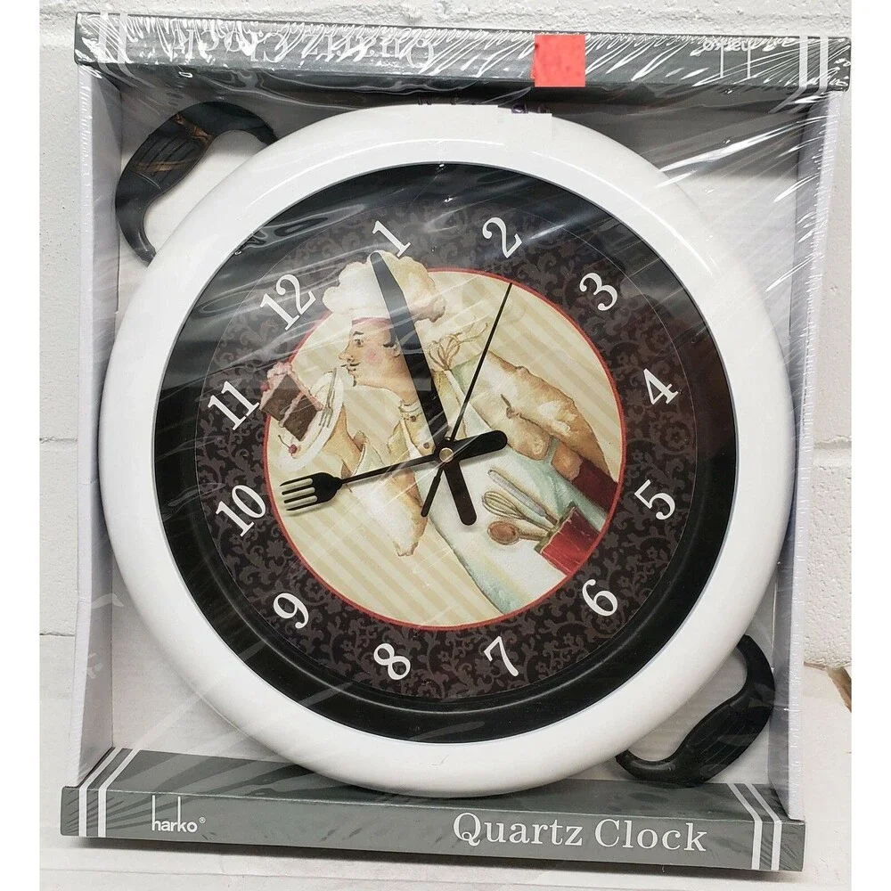 Plastic Kitchen Wall Clock, PAN SHAPE, 14